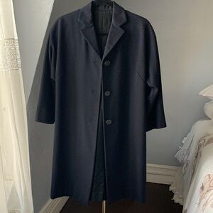Women’s Classic Navy Blue Wool Overcoat